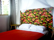 Tanna adventures Accommodation - view of the double bed in the sleeping bungalow