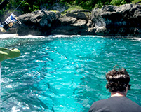 The Blue Cave provides a great perspective on the coastline of Tanna island, as well as an awesome experience