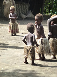 Kastom children at one of the Kasom villages in Tanna Island