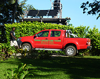 Photo of the Tanna Adventures vehicle - a brand new toyota Hilux 4WD providing the best mode of transport on the island