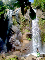 beach waterfall  on a Tanna Adventures Inspring Walk